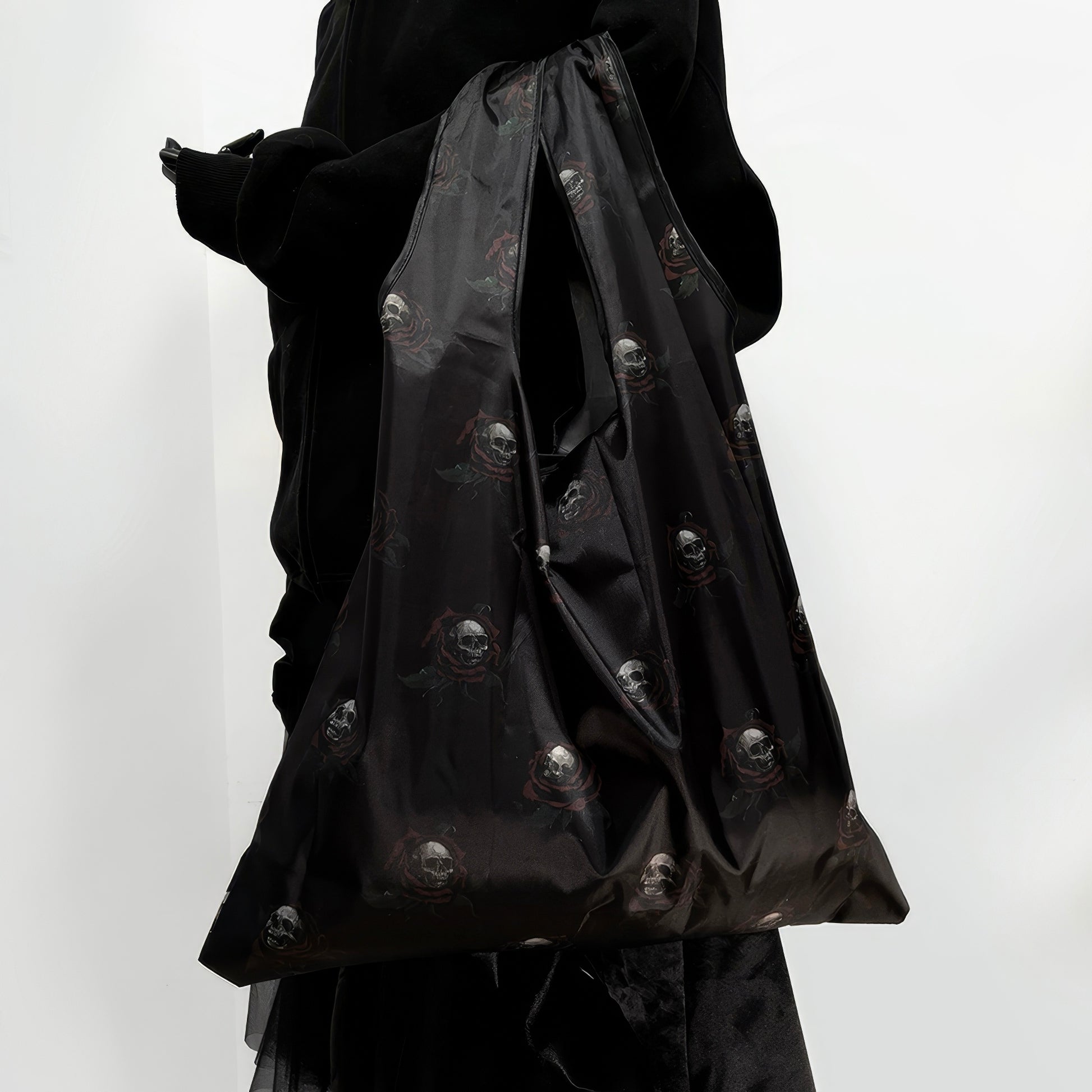 Skull Rose Foldable Eco Tote Bag
