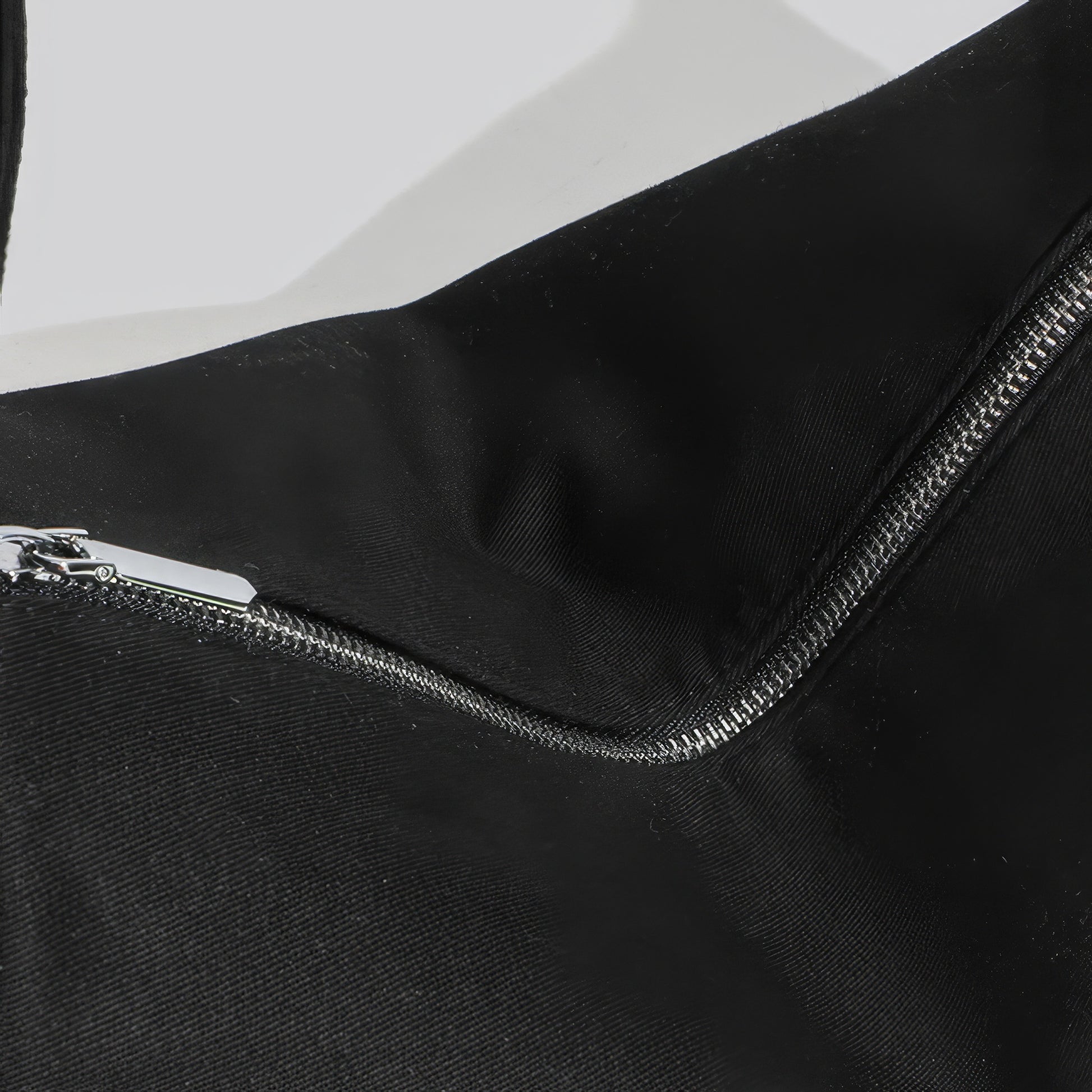 Asymmetrical Zip Canvas Shoulder Bag