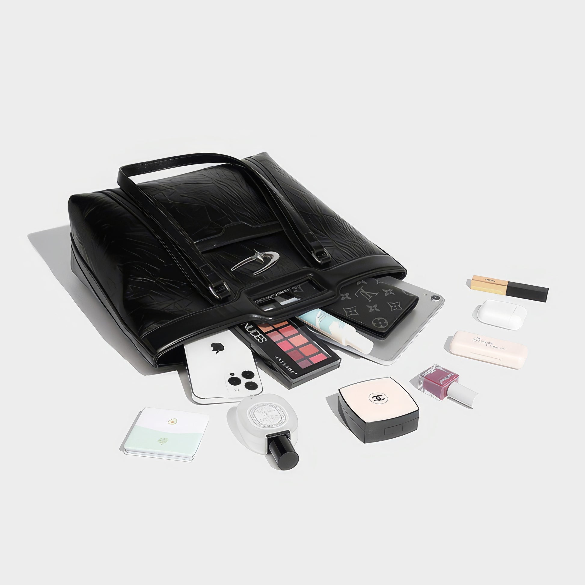 Structured Crinkle Texture Tote Bag