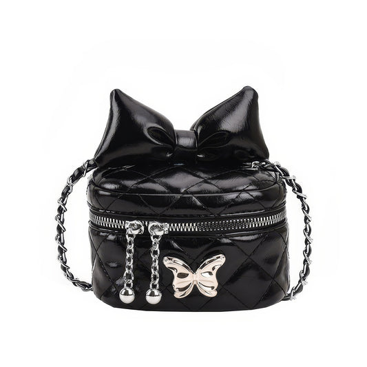 Quilted Bow Chain Mini Crossbody Bag
