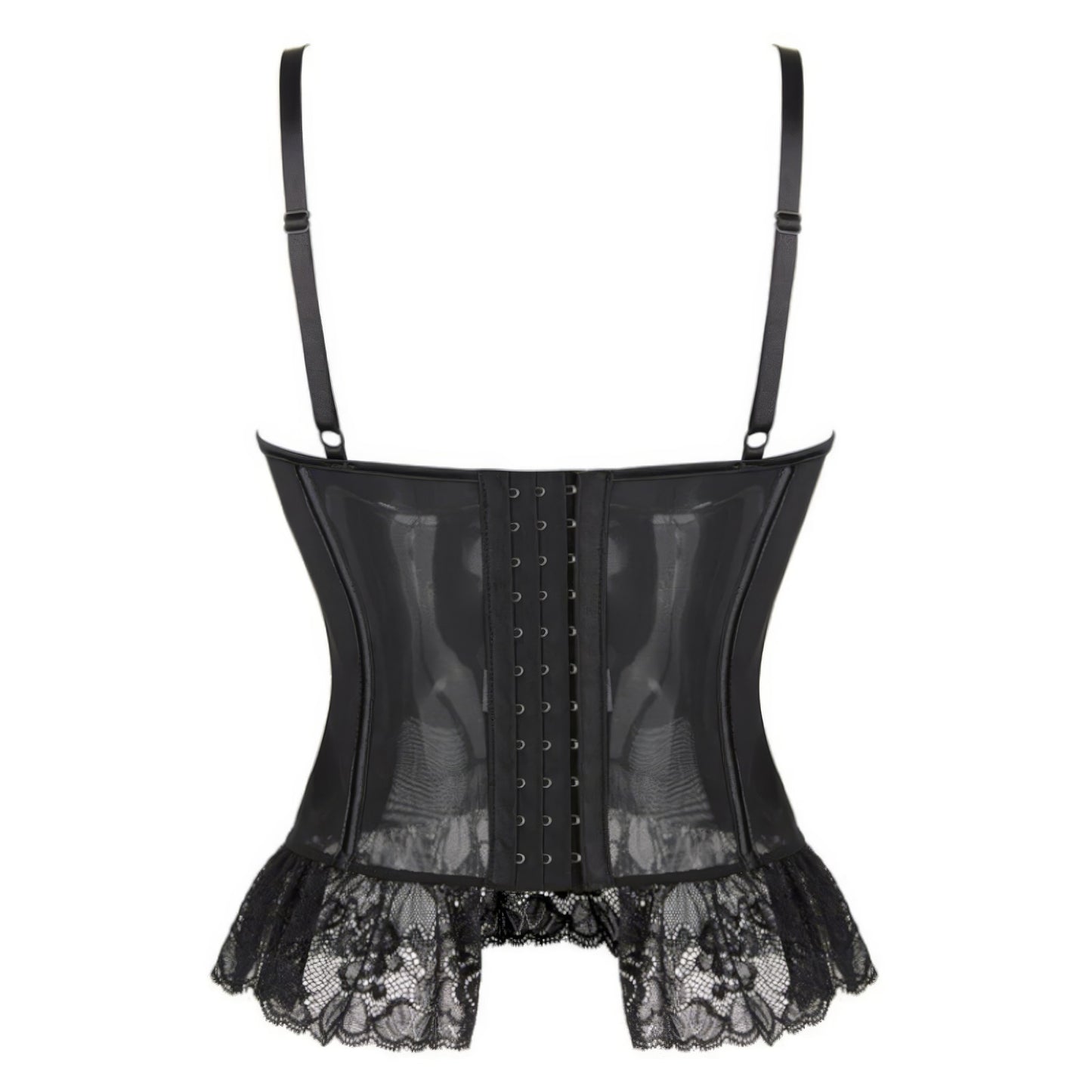 Mesh Lace Peplum Bustier Top
