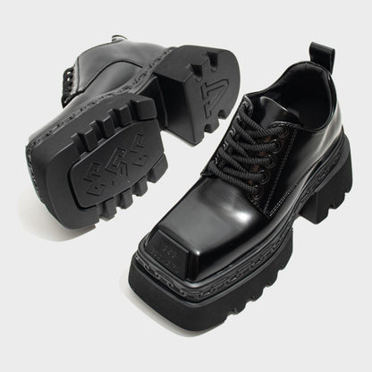 Chunky Square-Toe Platform Shoes