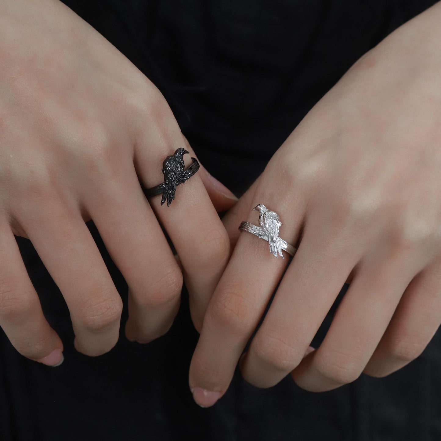 Perched Raven Carved Ring