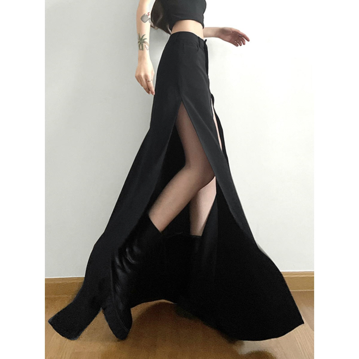 Extreme Slit Wide-Leg Pants