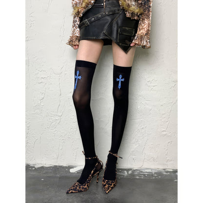 Blue Cross Graphic Overknee Tights