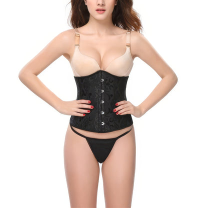 Floral Brocade Classic Black Corset