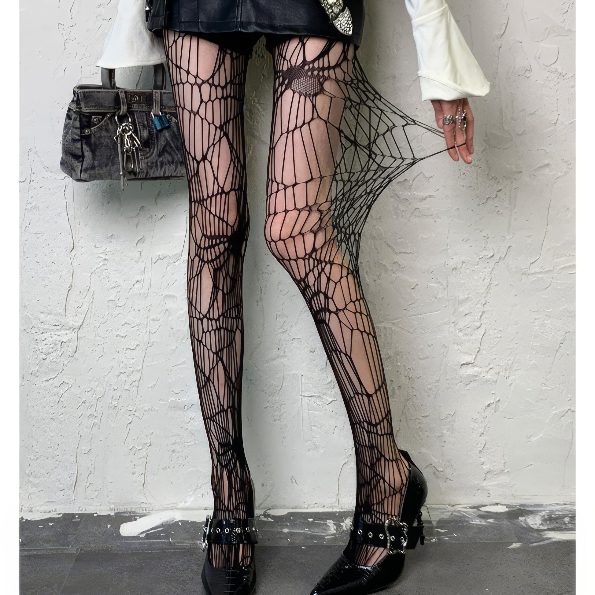 Spider Web Mesh Tights