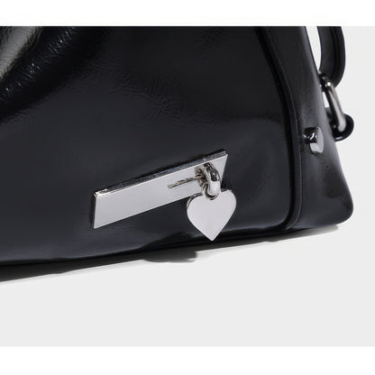 Chain Detail Soft Leather Shoulder Bag