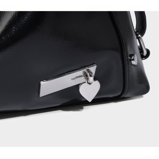 Chain Detail Soft Leather Shoulder Bag