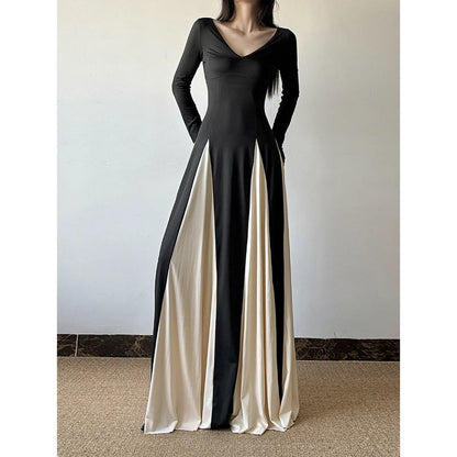 Two-Tone Panel Maxi Dress