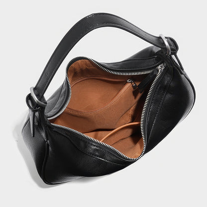 Soft Curved Faux Leather Shoulder Bag
