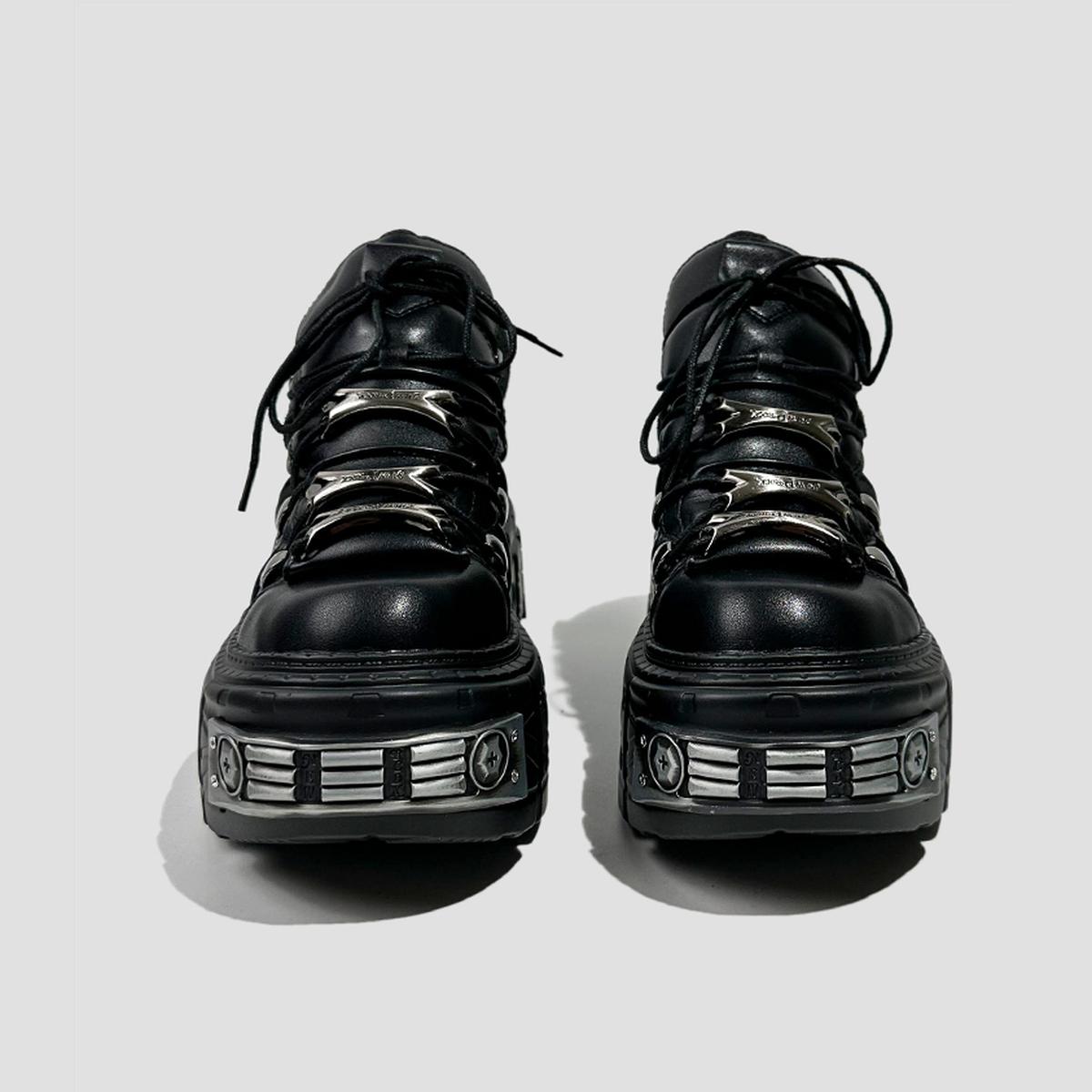 Metallic Hardware Platform Sneakers