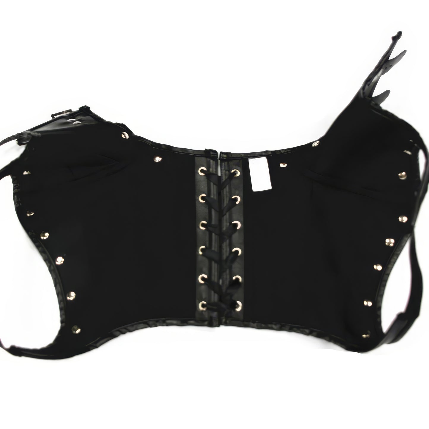 Faux Leather Buckle Strap Shoulder Corset