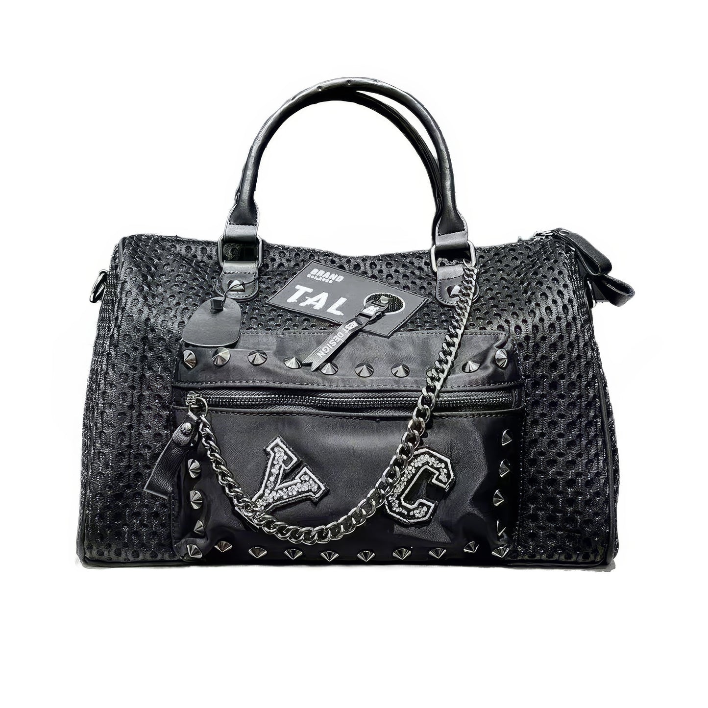 Patent Bow Strap Accent Shoulder Bag