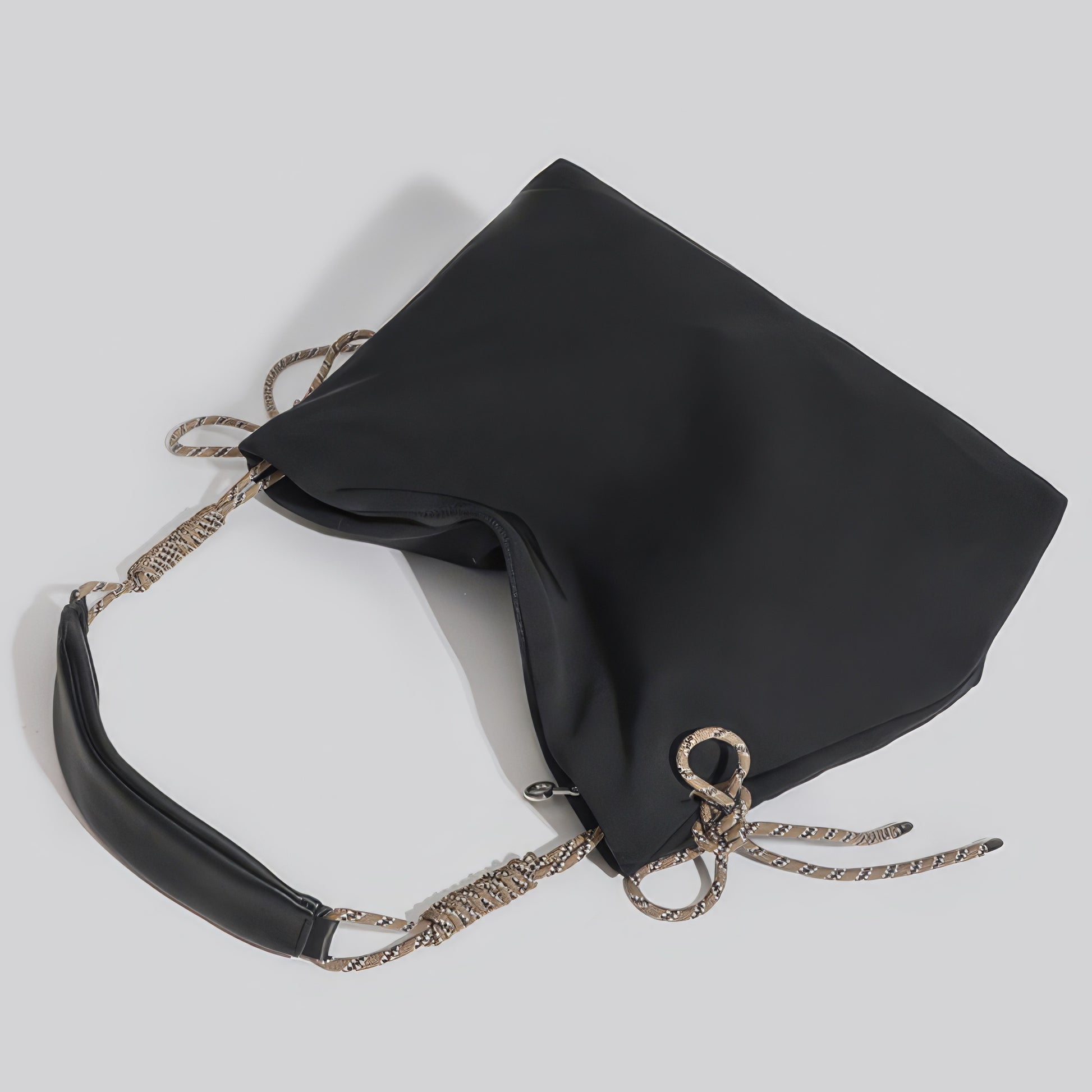 Rope Accent Soft Slouch Shoulder Bag