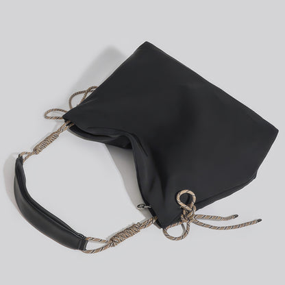 Rope Accent Soft Slouch Shoulder Bag