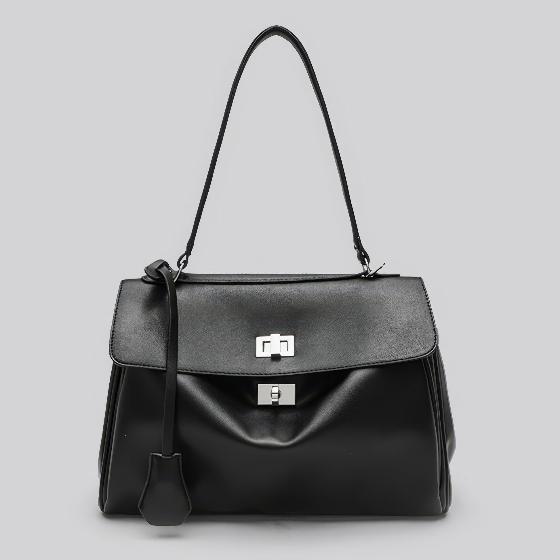 Structured Matte Flap Shoulder Bag