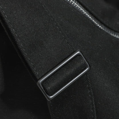 Asymmetrical Zip Canvas Shoulder Bag