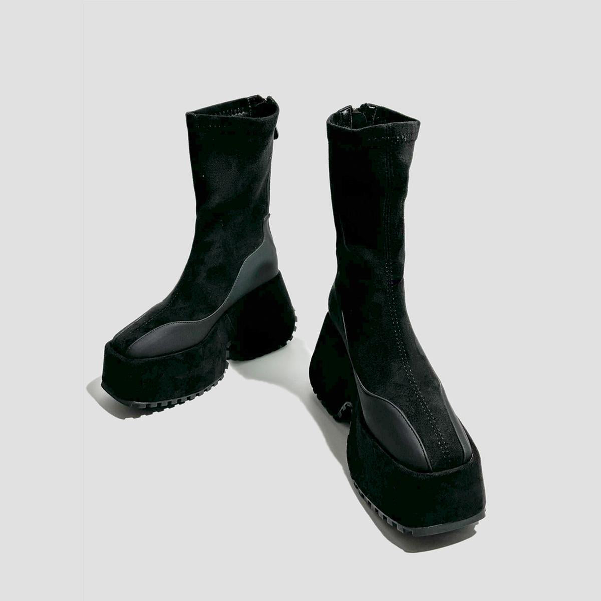 Futuristic Split-Sole Platform Boots