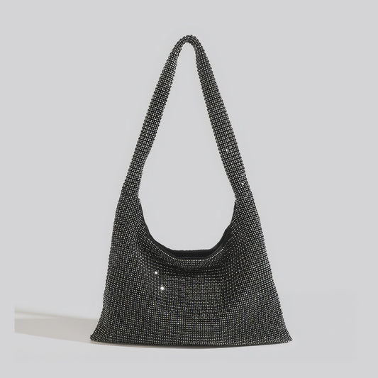 Slouchy Crystal Mesh Hobo Bag