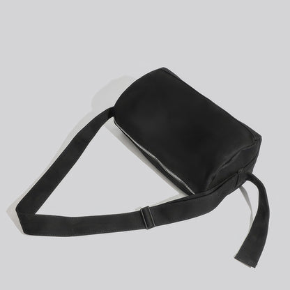 Asymmetrical Zip Canvas Shoulder Bag