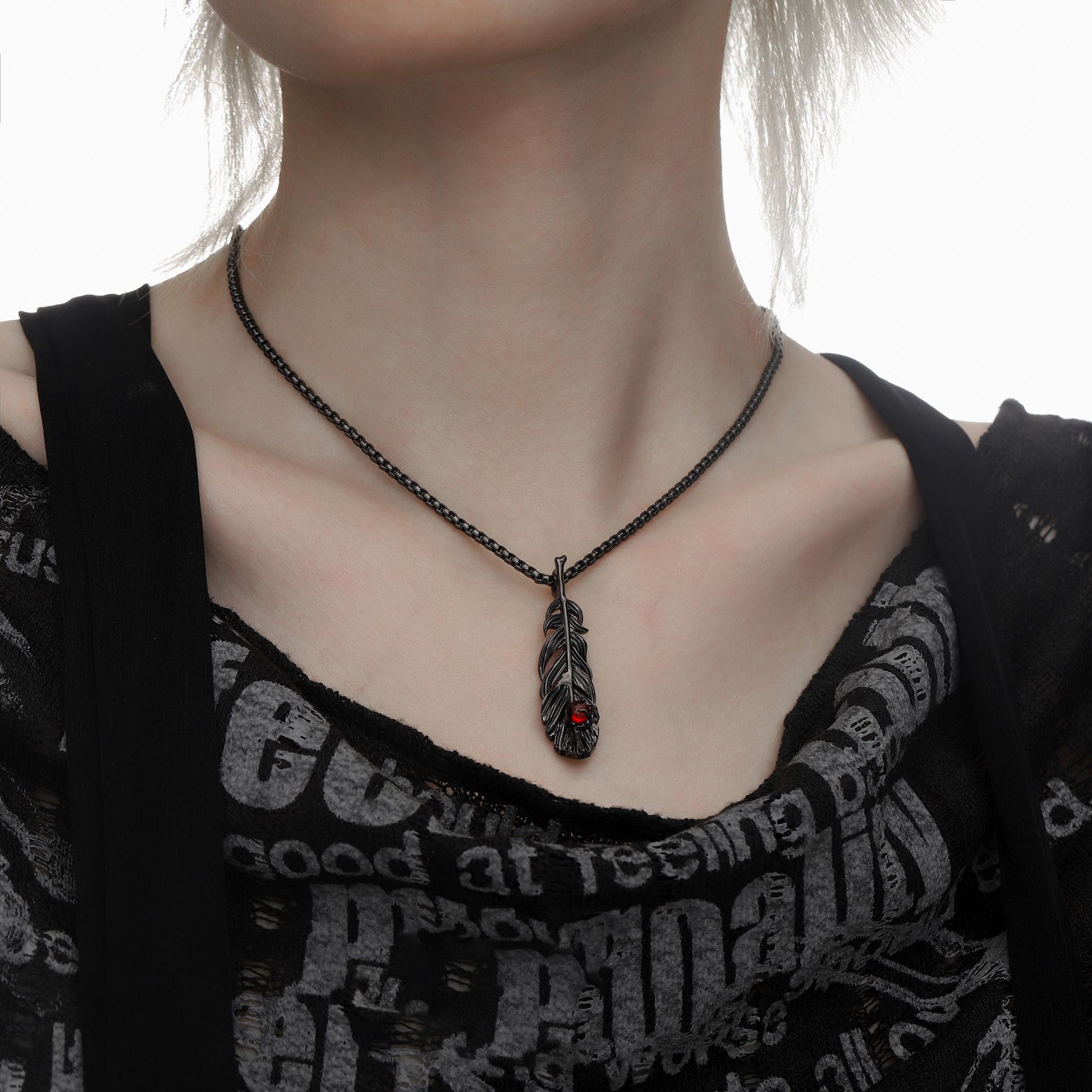 Twin Flame Feather Pendant Necklace
