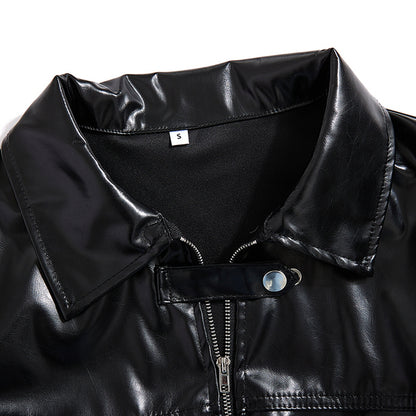 Cropped Faux Leather Moto Jacket