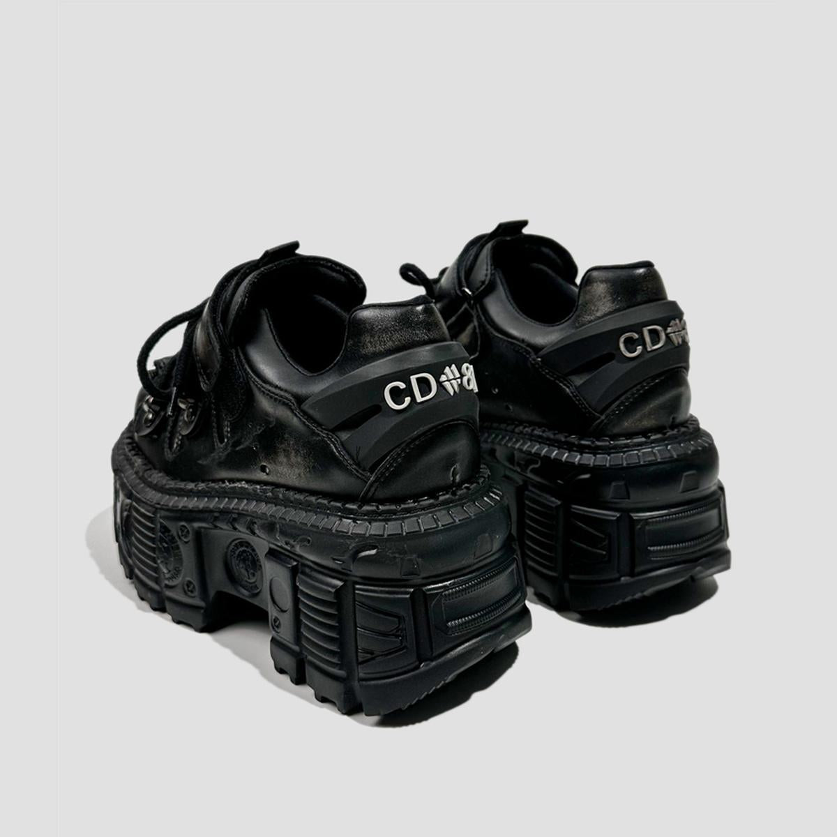 Industrial Distressed Platform Sneakers