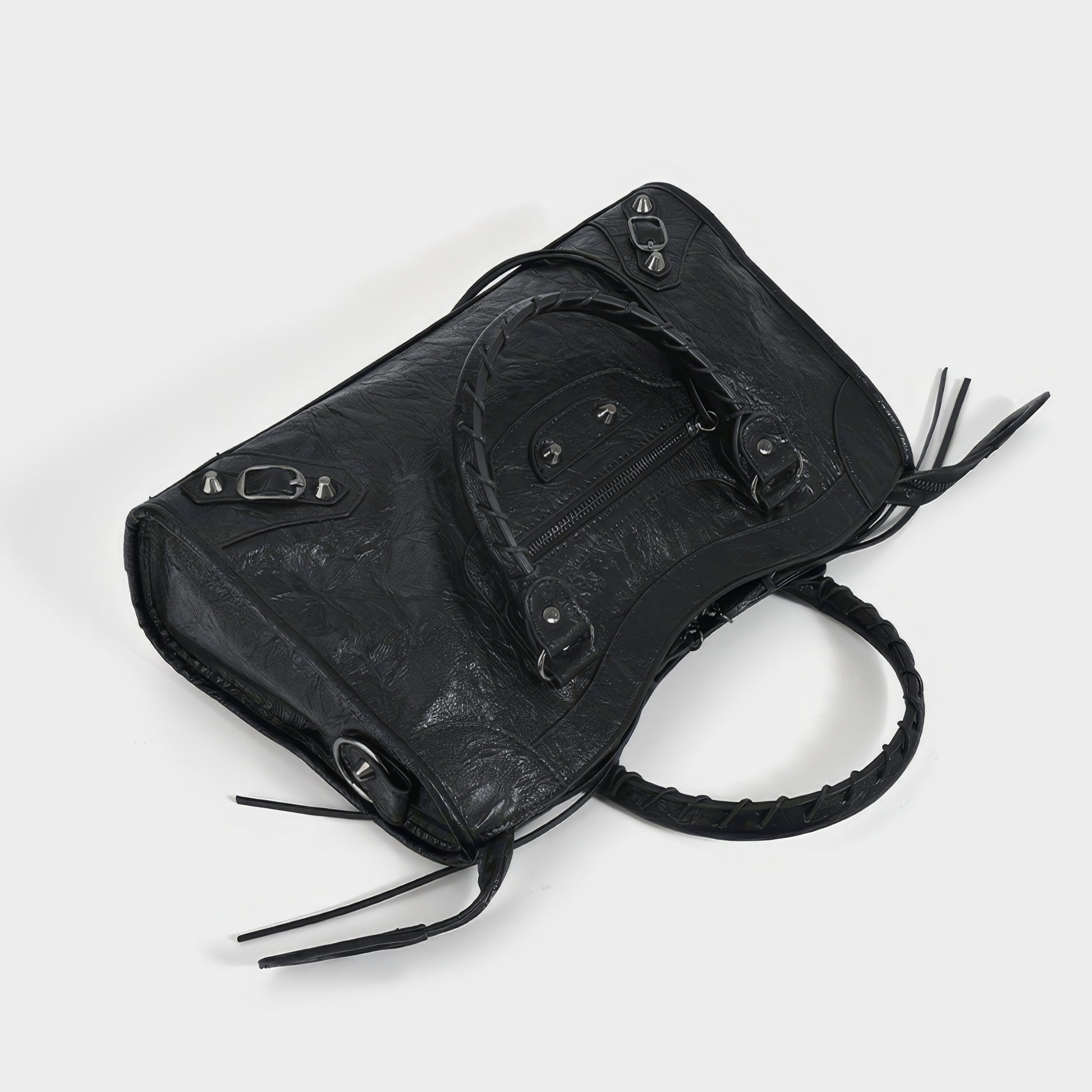 Distressed Buckle Strap Handbag
