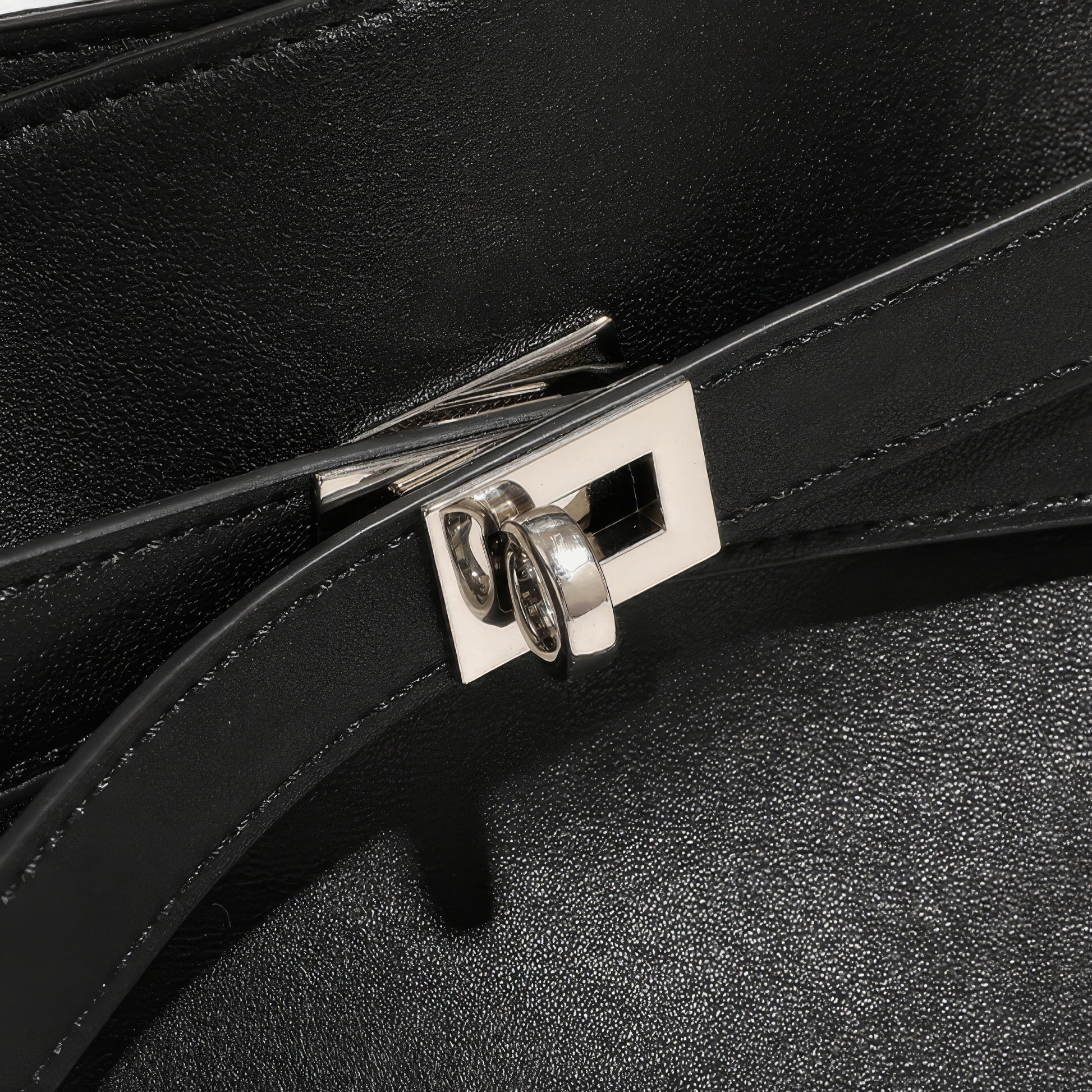 Belted Minimal Faux Leather Shoulder Bag