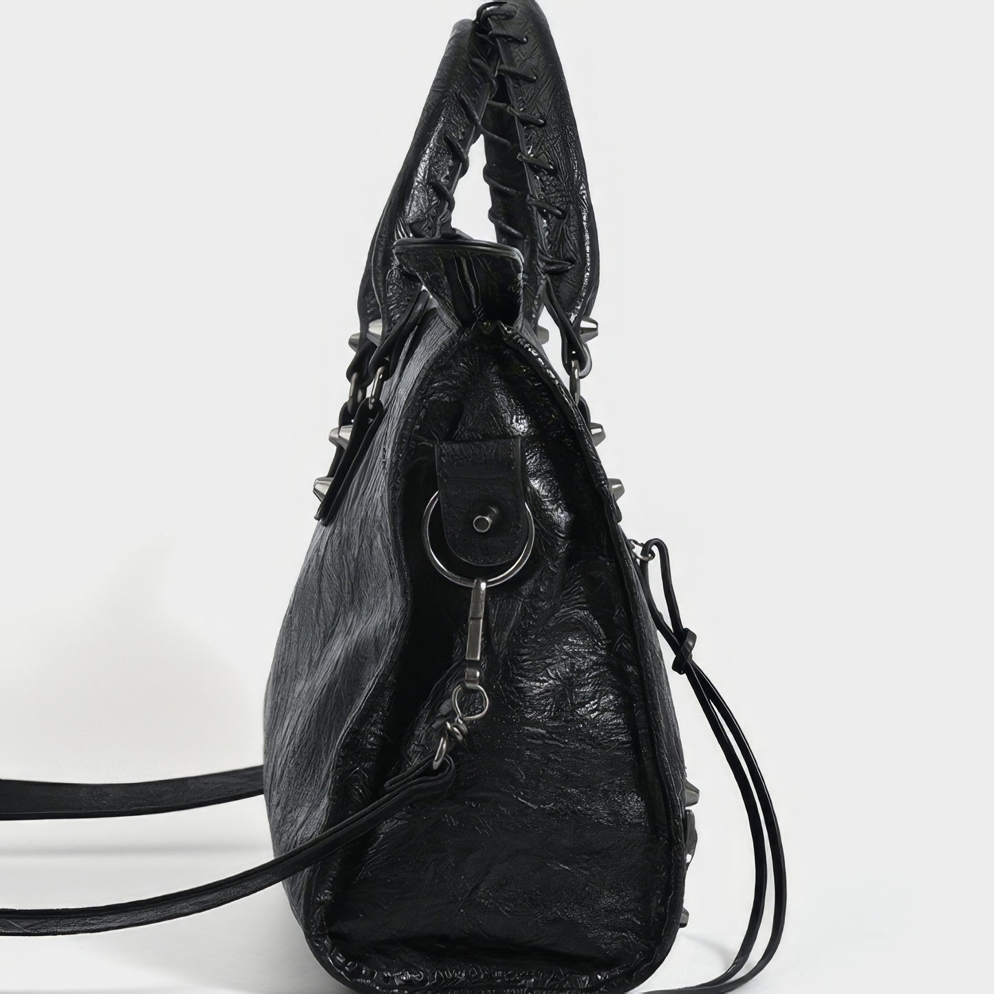 Distressed Buckle Strap Handbag