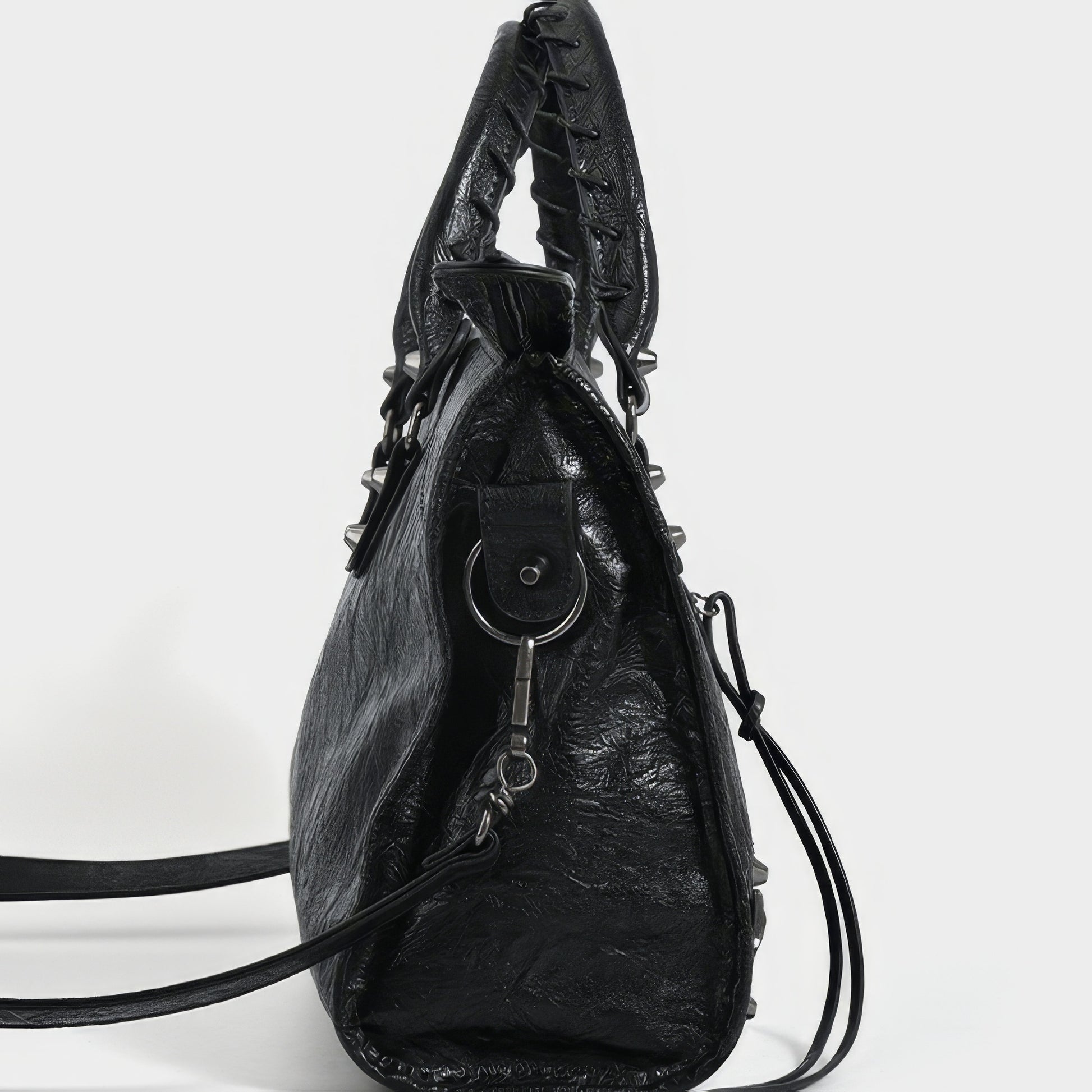 Distressed Buckle Strap Handbag