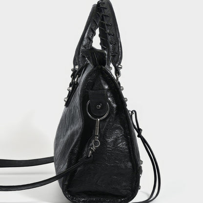 Distressed Buckle Strap Handbag