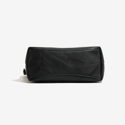 Curved Minimal Faux Leather Shoulder Bag