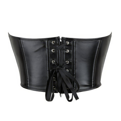 Faux Leather Structured Corset Top
