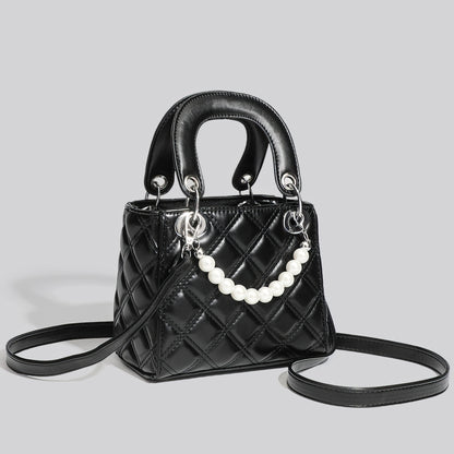 Mini Quilted Pearl Charm Box Bag