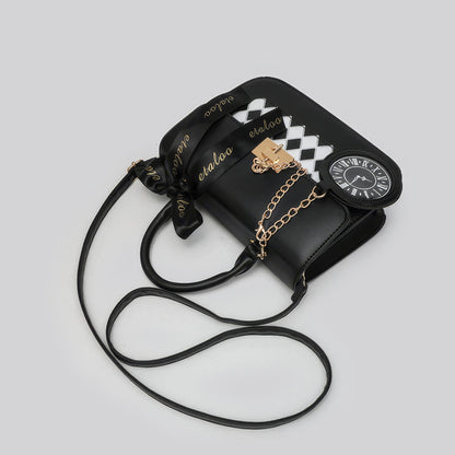 Clear Panel Ribbon Accent Mini Bag