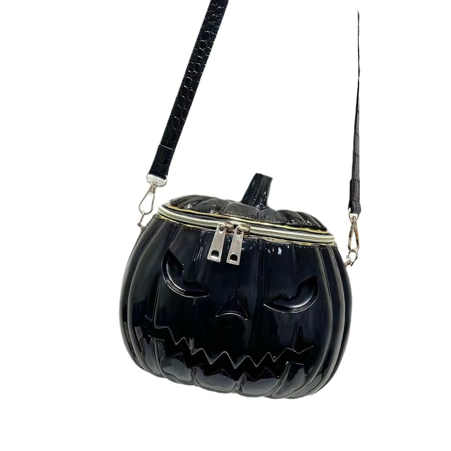 Jack-O'-Lantern Shiny Pumpkin Crossbody Bag