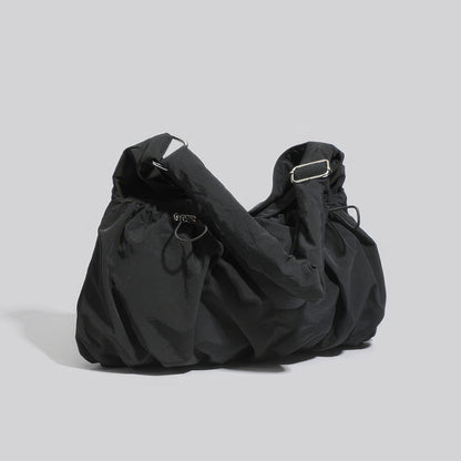 Ruched Nylon Soft Shoulder Bag