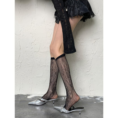 Glitter Mesh See-Through Socks