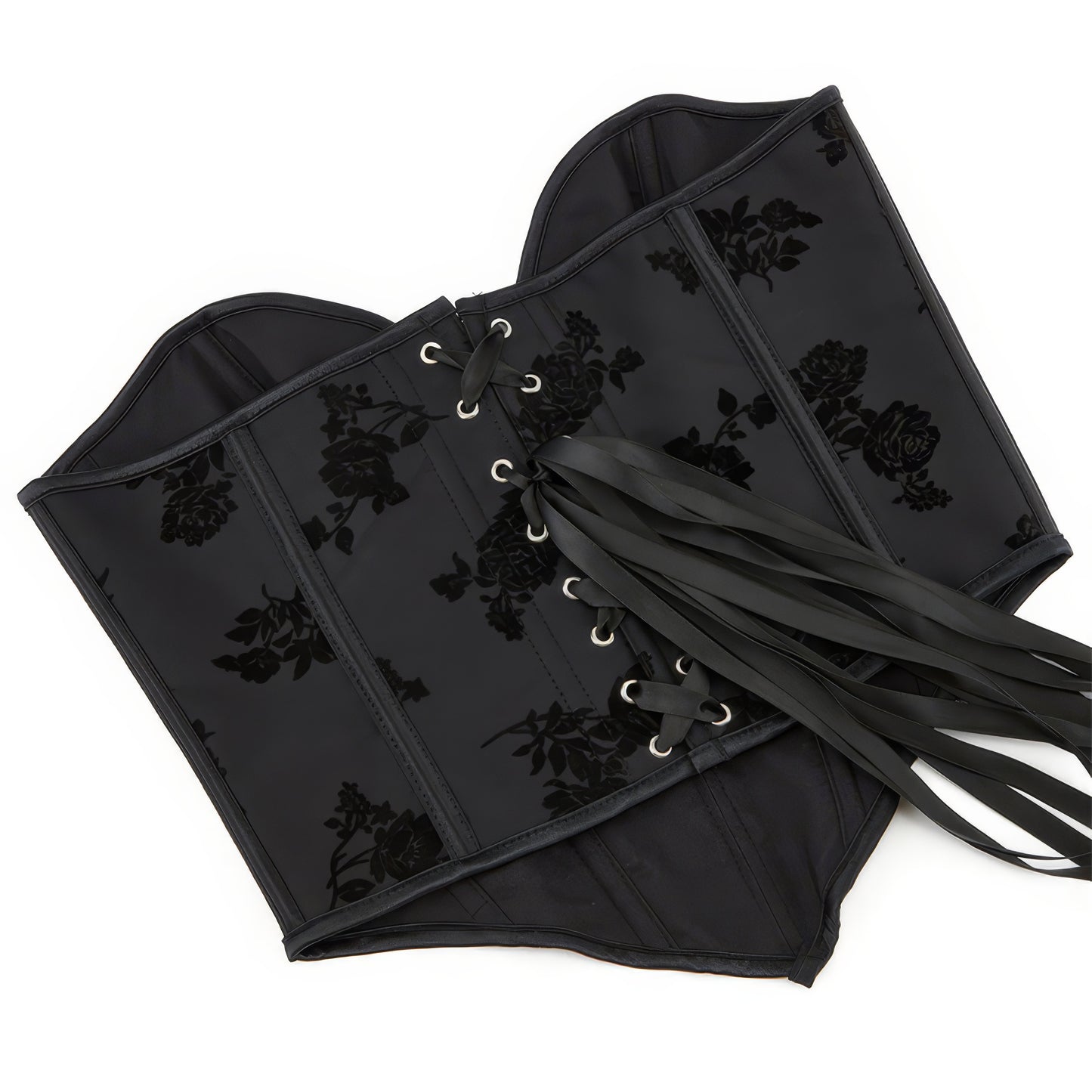 Velvet Floral Embossed Corset Top