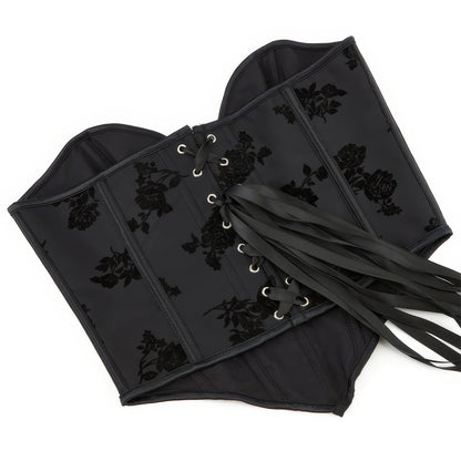Velvet Floral Embossed Corset Top
