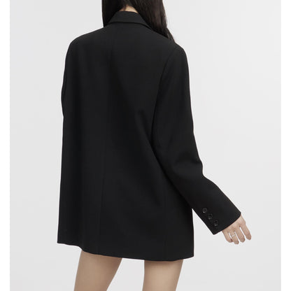 Classic Two-Button Tailored Black Blazer