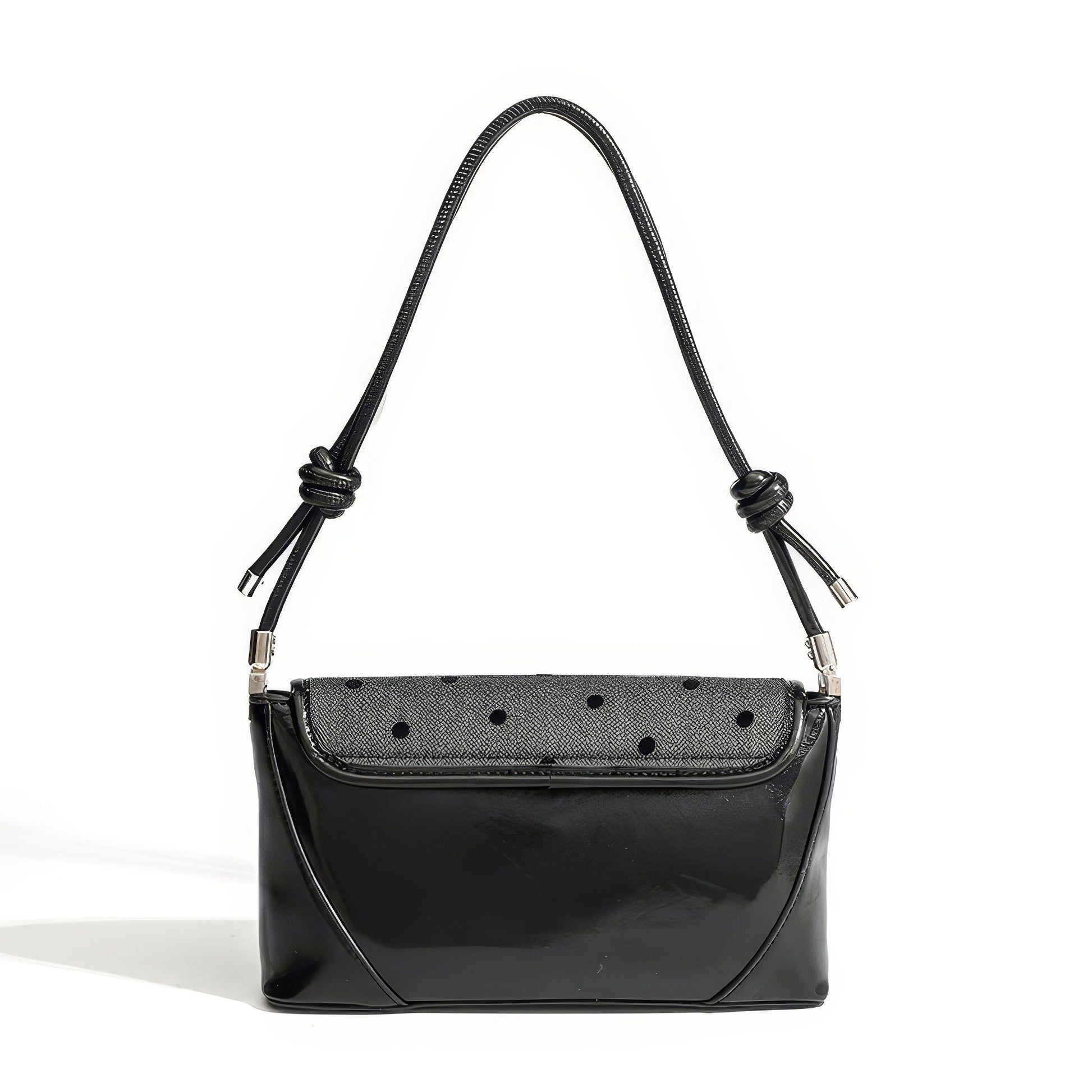 Polka Dot Bow Flap Shoulder Bag
