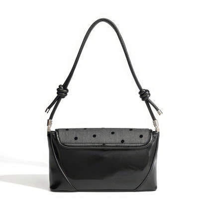 Polka Dot Bow Flap Shoulder Bag