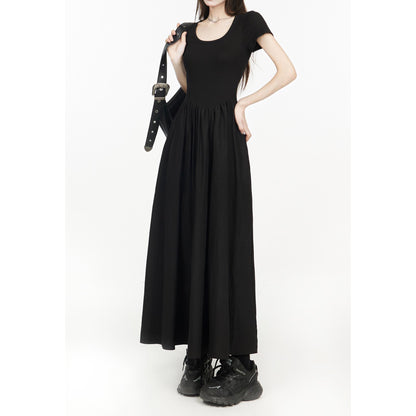 Scoop Neck Gathered Maxi Dress