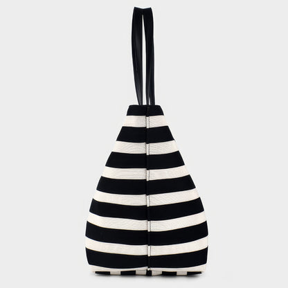 Striped Canvas Oversized Tote Bag