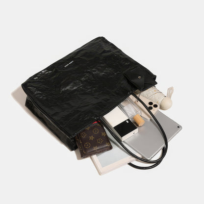 Glossy Crinkle Texture Shopper Bag