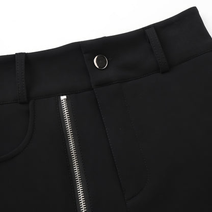 Studded Zip Detail Belted Skort