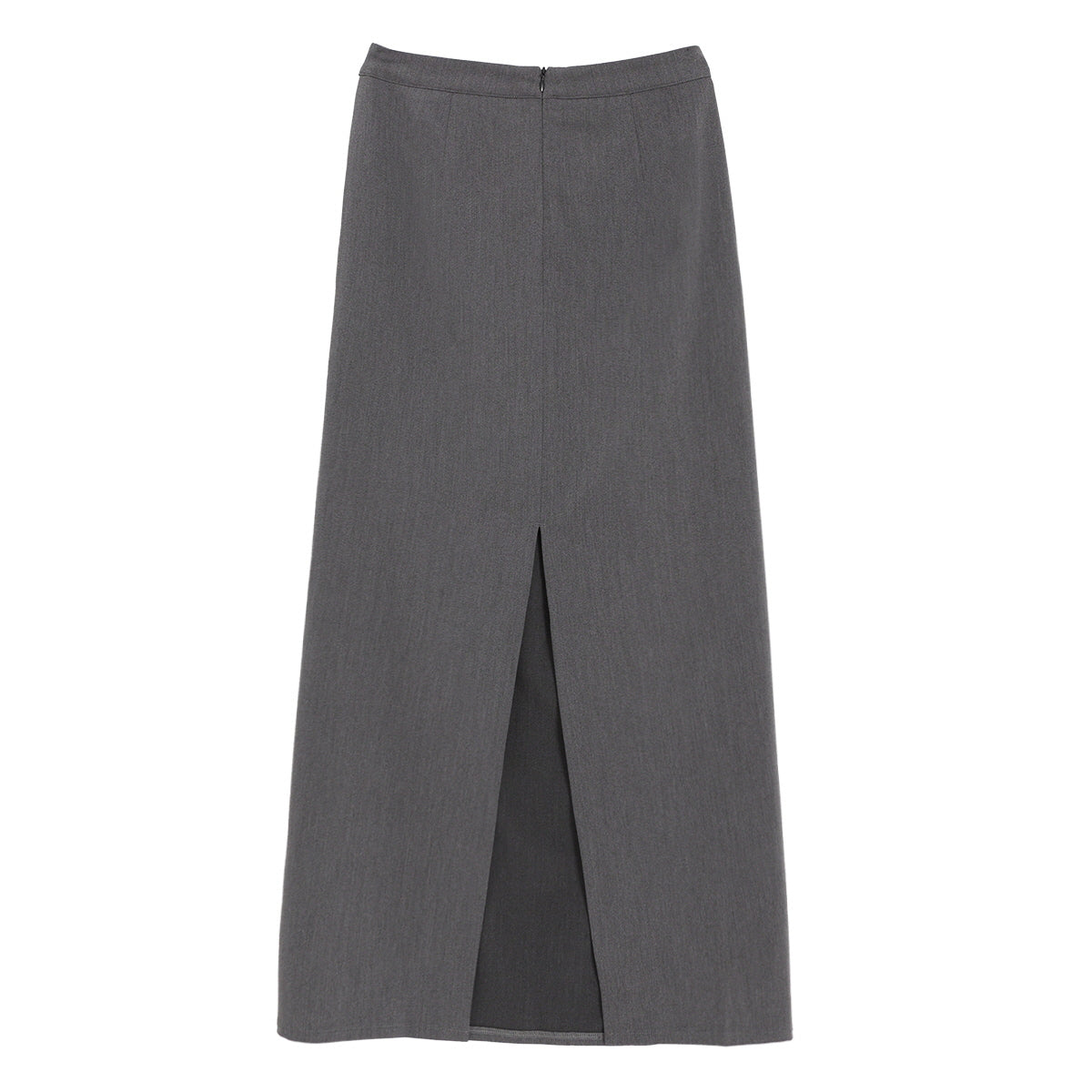 Gray High-Slit Maxi Skirt